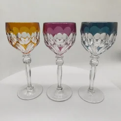 Pamono Wine Glasses in Lead Crystal attributed to Hofbauer Crystal, Baviera, Germany, 1970s, Set of 6><noscript><img width=