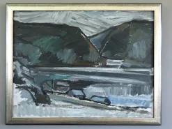 Pamono Winter Valley, Oil on Board, Framed> Painting