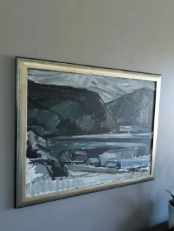 Pamono Winter Valley, Oil on Board, Framed><noscript><img width=
