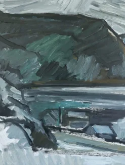 Pamono Winter Valley, Oil on Board, Framed><noscript><img width=