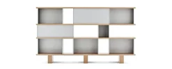 New Pamono Wood and Aluminium Nuage Shelving Unit by Charlotte Perriand for Cassina