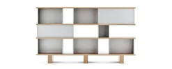 New Pamono Wood and Aluminium Nuage Shelving Unit by Charlotte Perriand for Cassina