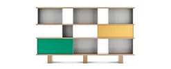 New Pamono Wood and Aluminium Nuage Shelving Unit by Charlotte Perriand for Cassina