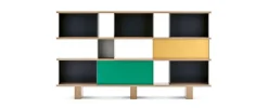 New Pamono Wood and Aluminium Nuage Shelving Unit by Charlotte Perriand for Cassina