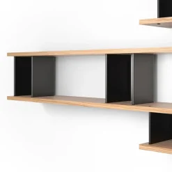 New Pamono Wood and Aluminium Nuage À Plots Shelf by Charlotte Perriand for Cassina
