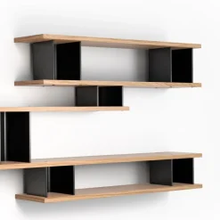 New Pamono Wood and Aluminium Nuage À Plots Shelf by Charlotte Perriand for Cassina