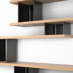 New Pamono Wood and Aluminium Nuage À Plots Shelf by Charlotte Perriand for Cassina