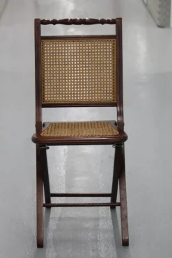 Online Pamono Wood and Cane Folding Chair, 1970s