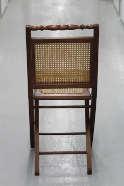 Online Pamono Wood and Cane Folding Chair, 1970s