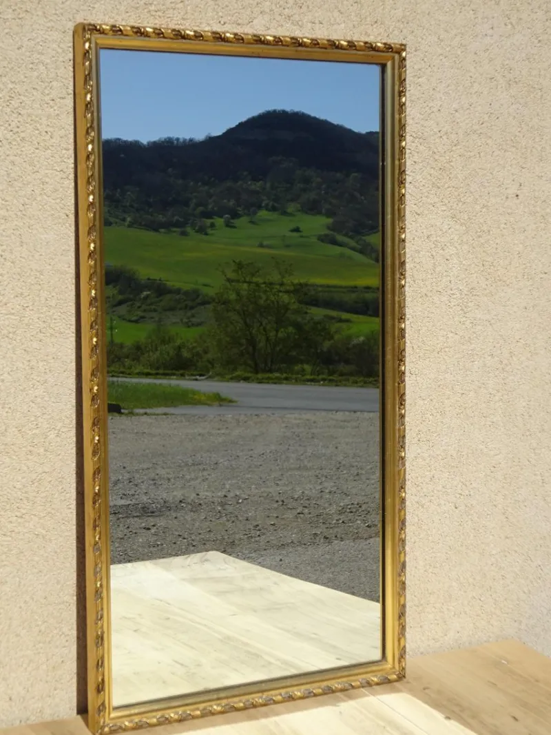 Best Pamono Wood and Gilded Stucco Mirror, 1950s