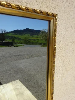 Best Pamono Wood and Gilded Stucco Mirror, 1950s
