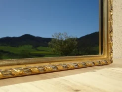 Best Pamono Wood and Gilded Stucco Mirror, 1950s