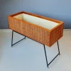 Pamono Wood and Rattan Planter, 1960s> Planters And Jardiniere
