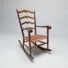Hot Pamono Wood and Straw Childs Rocking Chair, Italy, 1950s