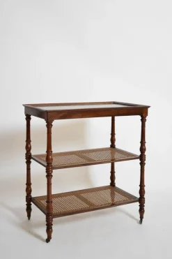 Pamono Wood, Cane and Marble Trolley, 19th Century> Serving Bar Carts & Trolleys