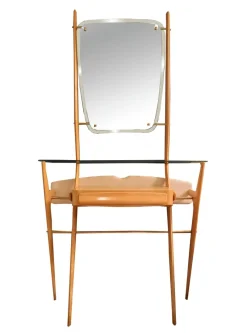Pamono Wood Console with Mirror by Ico Parisi, Italy, 1960s> Dressing Tables