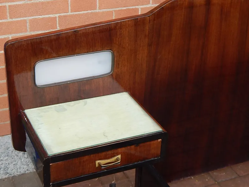 Pamono Wood Double Bed, 1950s> Beds & Bedroom Sets