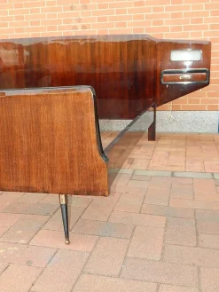 Pamono Wood Double Bed, 1950s><noscript><img width=