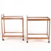 Pamono Wooden and Laminate Trolleys, 1970s, Set of 2> Serving Bar Carts & Trolleys