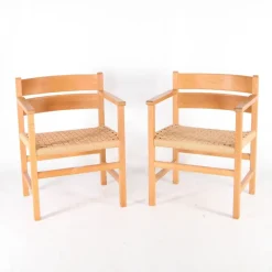 Pamono Wooden and Rope Armchairs, 1970s, Set of 2> Lounge Chairs & Armchairs