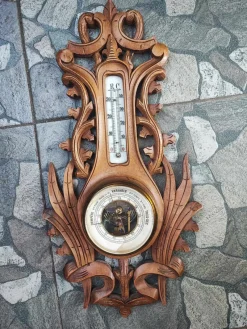 Pamono Wooden Barometer & Thermometer, 1920s> Clocks