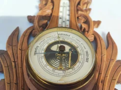Pamono Wooden Barometer & Thermometer, 1920s> Clocks