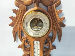 Pamono Wooden Barometer & Thermometer, 1920s><noscript><img width=