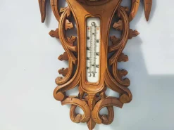 Pamono Wooden Barometer & Thermometer, 1920s><noscript><img width=