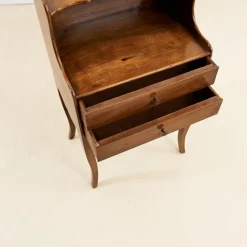 Pamono Wooden Bedside Table with Two Drawers><noscript><img width=