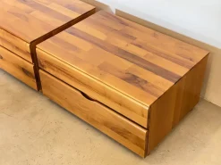 Pamono Wooden Bedside Tables by Mario Marenco for Mobilgirgi, 1980s, Set of 2><noscript><img width=