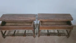 Pamono Wooden Benches, 1960s, Set of 2><noscript><img width=