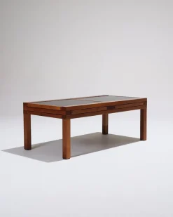 Pamono Wooden Coffee Table by Bernard Vuarnesson, 1970s