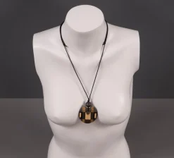 Outlet Pamono Wooden Costume Jewelry Pendant, 1980s
