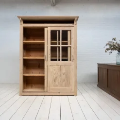 Pamono Wooden Display Cabinet with Sliding Doors, 1930><noscript><img width=
