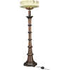 Pamono Wooden Floor Lamp with Glass Shade, 1940s> Floor Lamps