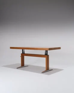 Best Pamono Wooden Height-Adjustable Dining Table, 1970s