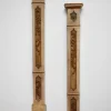 Pamono Wooden Painted Columns, 1800s, Set of 2> Pedestals And Columns