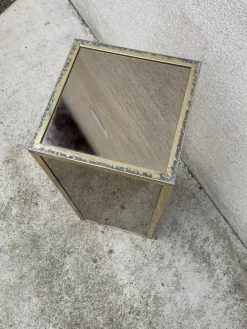 Pamono Wooden Pedestal Column in Chrome Plated, 1970s><noscript><img width=