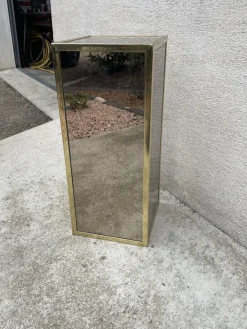 Pamono Wooden Pedestal Column in Chrome Plated, 1970s><noscript><img width=