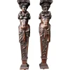 Discount Pamono Wooden Pilaster, 1890s, Set of 2