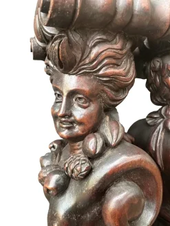 Discount Pamono Wooden Pilaster, 1890s, Set of 2