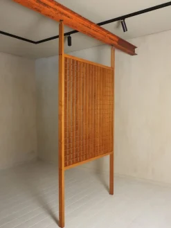 Hot Pamono Wooden Room Divider with Lattice Design, 1960