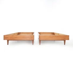 Pamono Wooden Single Bed, 1950s><noscript><img width=