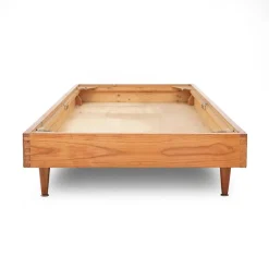 Pamono Wooden Single Bed, 1950s><noscript><img width=