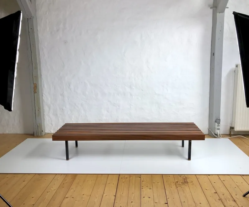 Pamono Wooden Slatted Bench from the Wiener Werkstätten, 1960s> Benches