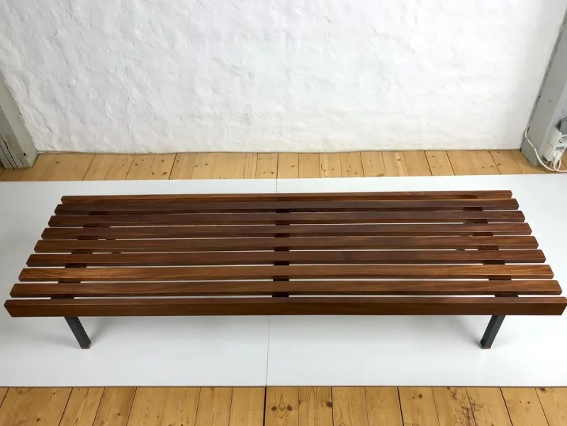 Pamono Wooden Slatted Bench from the Wiener Werkstätten, 1960s> Benches