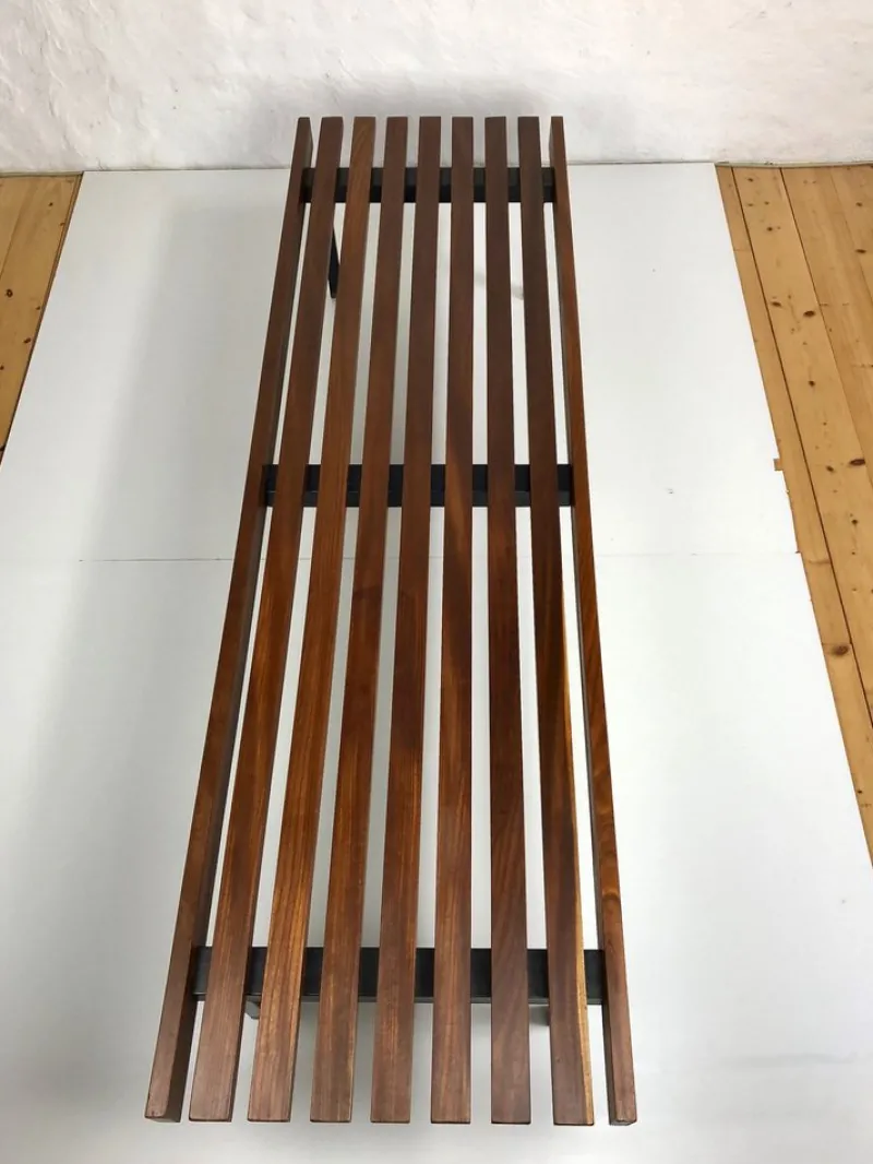 Pamono Wooden Slatted Bench from the Wiener Werkstätten, 1960s> Benches