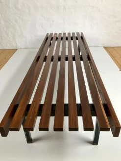 Pamono Wooden Slatted Bench from the Wiener Werkstätten, 1960s><noscript><img width=