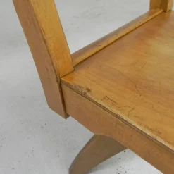 Clearance Pamono Wooden Swivel Chair, 1950s