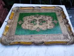 Sale Pamono Wooden Tray, Florentine, 1970s